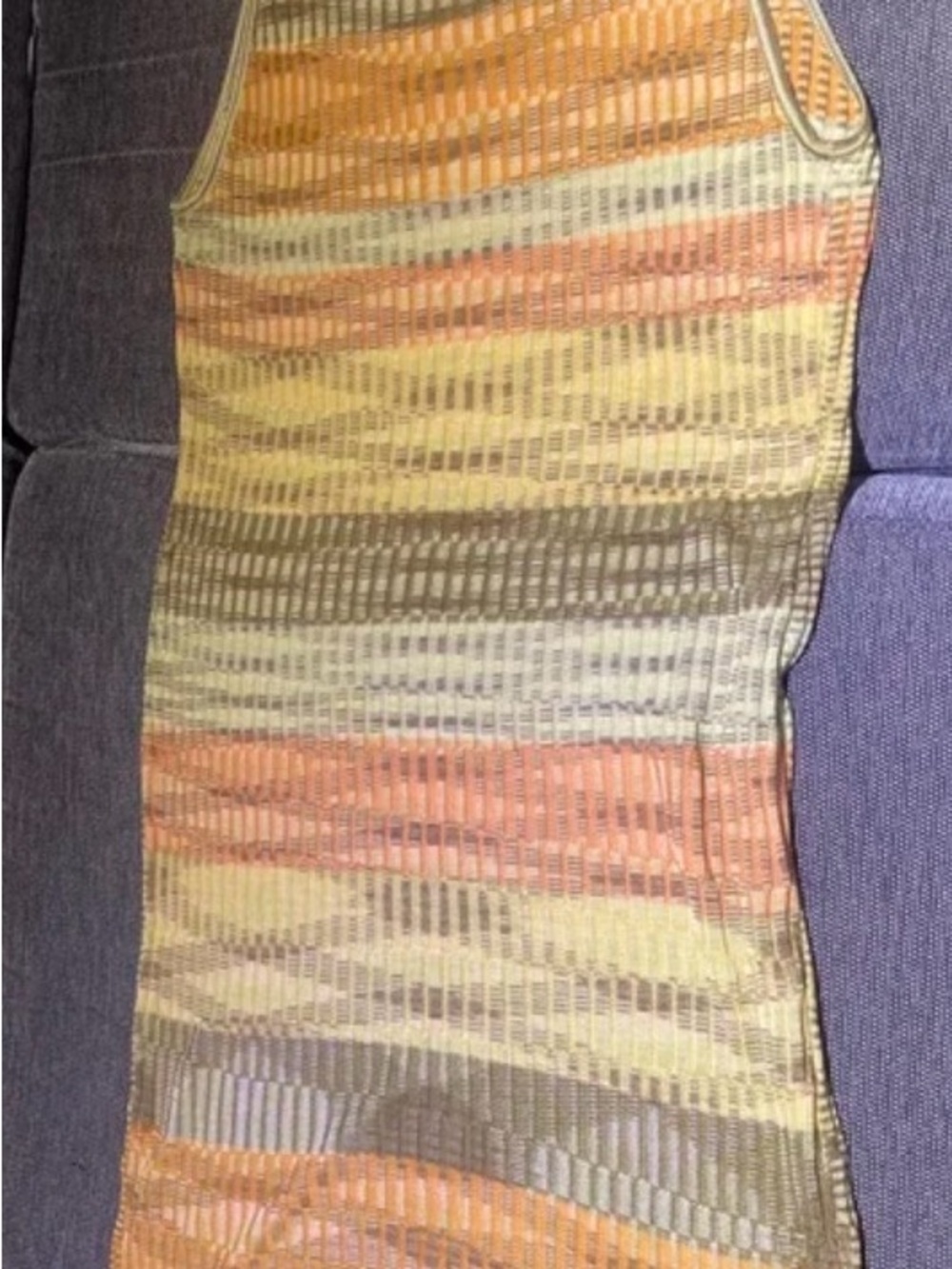 Missoni Striped Knit Sleeveless Mini Dress in Orange, Yellow & Cream - Picture 4 of 4